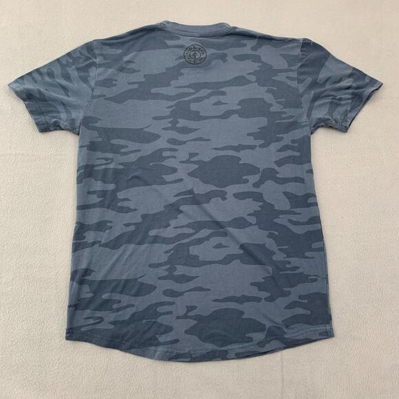Gold's Gym T Shirt Adult Small Advance Performance Apparel Camo Blue Stretch - Picture 7 of 10